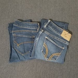 Two Pairs Hollister & Bullhead Skinny Jeans Size 1